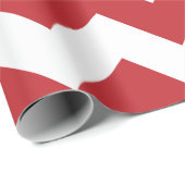 Donkerrood en witte extra grote Chevron Cadeaupapier (Rol Hoek)