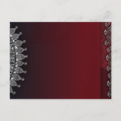 Donkerrood en zilver ontwerp aankondigingskaart (Achterkant)