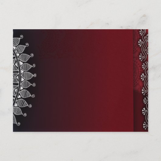 Donkerrood en zilver ontwerp aankondigingskaart (Achterkant)