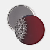 Donkerrood en zilver ontwerp magneet (Voorkant / Achterkant)