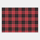 Donkerrood en zwart Buffalo Plaid Inpakpapier Vel (Voorkant 2)