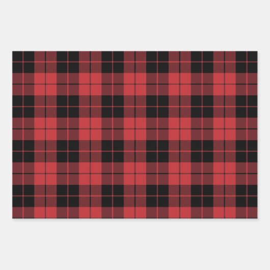 Donkerrood en zwart Buffalo Plaid Inpakpapier Vel (Voorkant 2)