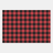 Donkerrood en zwart Buffalo Plaid Inpakpapier Vel (Voorkant)