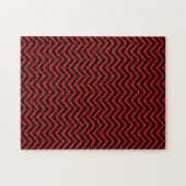 Donkerrood en Zwart Chevron Legpuzzel (Horizontaal)