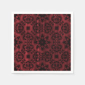 Donkerrood en zwart gotisch grunge geometrisch servetten (Voorkant)