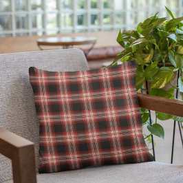 Donkerrood en zwart patroonpatroon kussen