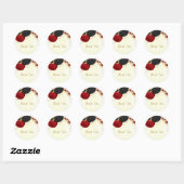 donkerrood en zwarte bloemen goud ronde sticker (Vel)