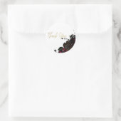 Donkerrood en zwarte bloemen - Koolgothische glam- Ronde Sticker (Tas)