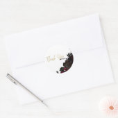 Donkerrood en zwarte bloemen - Koolgothische glam- Ronde Sticker (Envelop)