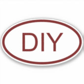 Donkerrood euro stijl ovale vorm sticker (Voorkant)