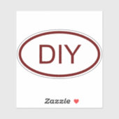 Donkerrood euro stijl ovale vorm sticker (Vel)