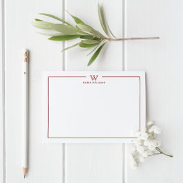 Donkerrood, formeel, klassieke reeks, minimaal mon notitiekaartje