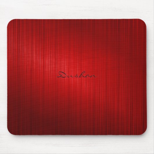 Donkerrood geborsteld Metal Look Muismat (Voorkant)