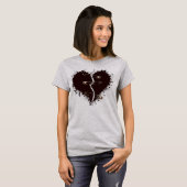 Donkerrood gebroken hart opgegraven Gothic T-shirt (Voorkant volledig)