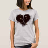 Donkerrood gebroken hart opgegraven Gothic T-shirt (Voorkant)