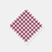 Donkerrood Gingham geplakt patroon Servet (Hoek)