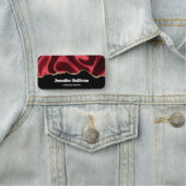 Donkerrood glam droog satin abstract ontwerp - naamplaatje (In situ)