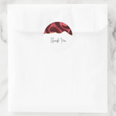 Donkerrood glam droog satin abstract ontwerp ronde sticker (Tas)