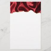 Donkerrood glam met laag satin Abstract ontwerp Briefpapier (Voorkant)