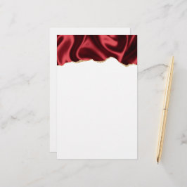 Donkerrood glam met laag satin Abstract ontwerp Briefpapier
