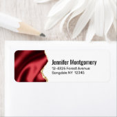 Donkerrood glam met laag satin Abstract ontwerp Etiket (Insitu)