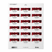 Donkerrood glam met laag satin Abstract ontwerp Etiket (Full Sheet)
