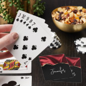 Donkerrood glam met laag satin Abstract ontwerp Pokerkaarten (Insitu)