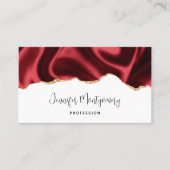 Donkerrood glam met laag satin Abstract ontwerp Visitekaartje (Voorkant)