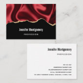 Donkerrood glam met laag satin Abstract ontwerp Visitekaartje (Voorkant / Achterkant)