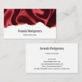 Donkerrood glam met laag satin Abstract ontwerp Visitekaartje (Voorkant / Achterkant)