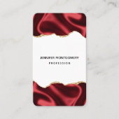 Donkerrood glam met laag satin Abstract ontwerp Visitekaartje (Voorkant)