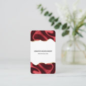 Donkerrood glam met laag satin Abstract ontwerp Visitekaartje (Staand voorkant)