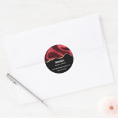 Donkerrood glam wazig satin Abstract - zakelijk Ronde Sticker (Envelop)