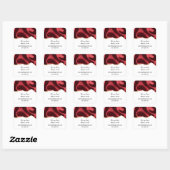 Donkerrood glam wazig satin design - zakelijk vierkante sticker (Vel)
