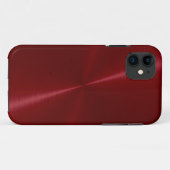 Donkerrood, glanzend roestvrij staal Case-Mate iPhone case (Achterkant (horizontaal))