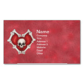 Donkerrood gothisch hart van de Botten Sull Starbu Magnetisch Visitekaartje (Voorkant)
