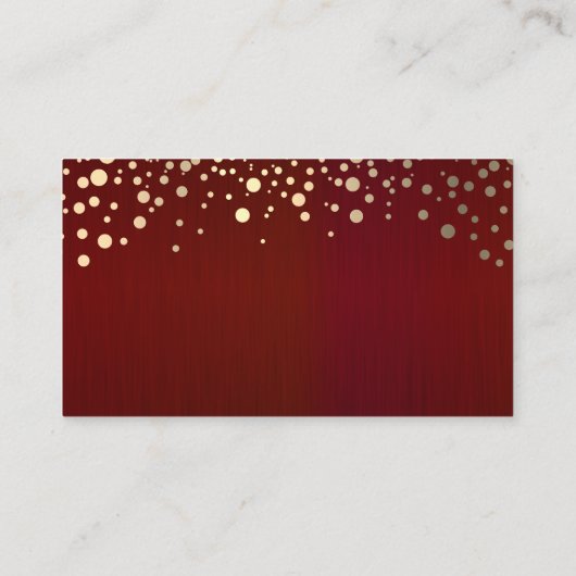 Donkerrood & Goud Confetti Stippen - Trouwdetails Informatiekaartje (Achterkant)