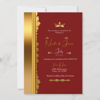 Donkerrood & Goud Elegante Koninklijke Glam Bruilo