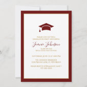 Donkerrood goud geometrische afstudeerfeest aankondiging (Achterkant)