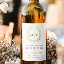 Donkerrood Goud hand getrokken blad monogram kunst