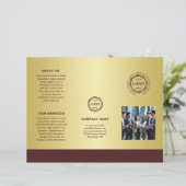 Donkerrood goud ontwerp, Logo of foto brochures, (Staand voorkant)