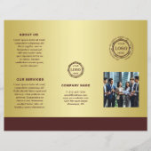 Donkerrood goud ontwerp, Logo of foto brochures, (Voorkant)