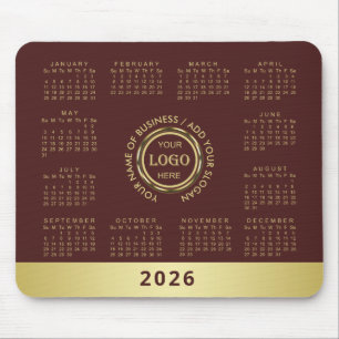 Donkerrood goud ontwerp, Logo of foto in gouden ci Muismat