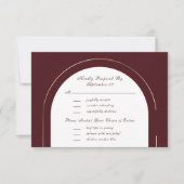 Donkerrood gouden kader script menu selectie RSVP (Voorkant)