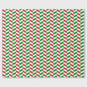 Donkerrood, groen en wit herringbone cadeaupapier (Vlak)