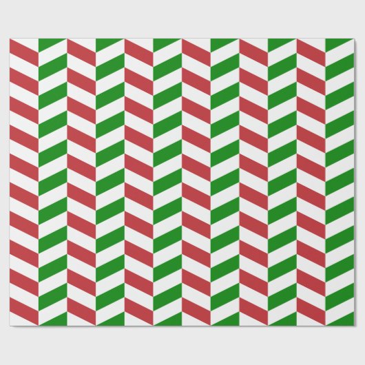 Donkerrood, groen en wit herringbone |XL| Cadeaupapier (Vlak)