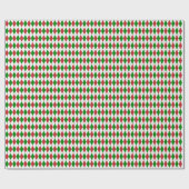 Donkerrood, groen en wit stijlpapier cadeaupapier (Vlak)