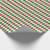 Donkerrood, groen en wit stijlpapier cadeaupapier (Hoek)