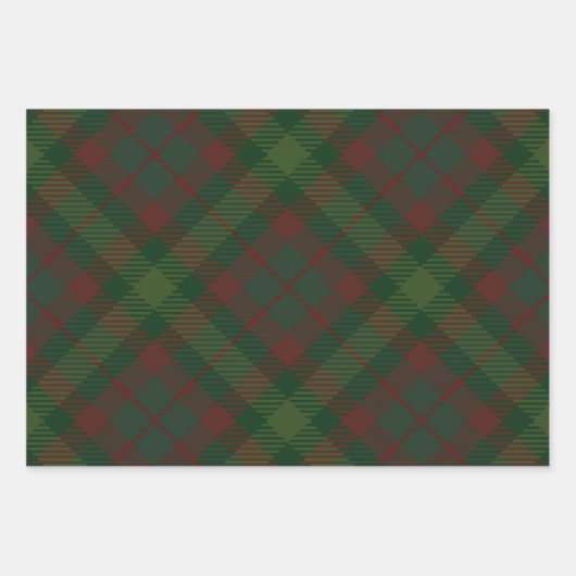 DONKERROOD & GROEN KERSTPLAID PATROON INPAKPAPIER VEL (Voorkant 3)