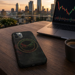 Donkerrood groene stier beren mentaliteit Trader o Case-Mate iPhone Case